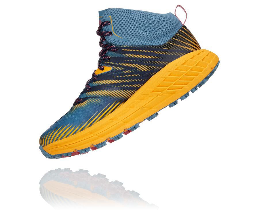 Hoka One One Trail Schoenen Dames - Speedgoat Mid Gore-Tex 2 - Blauw - MZ1397805